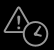The cine speed warning symbol appears in the lower-left corner of the image .